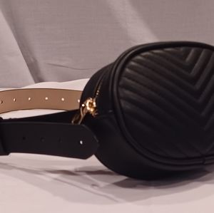 Pre-owned Steve Madden Black Bag Belt Womens Fanny Pack